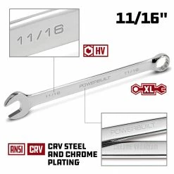Powerbuilt 11/16 Inch Fully Polished Long Pattern SAE Combination Wrench - 640478 -Powerbuilt Tools Store Online 11 1620 02