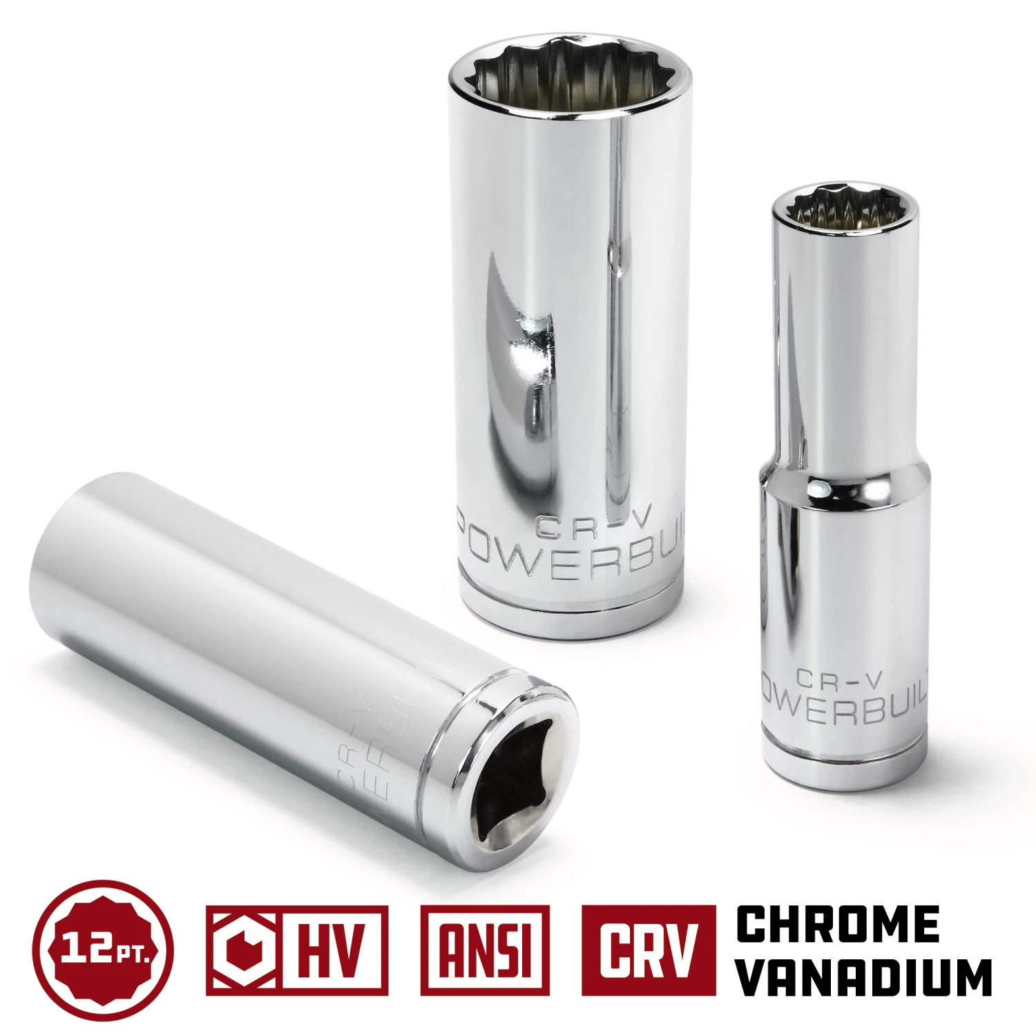 Powerbuilt 1/2 in. Drive x 15mm 12 Point Deep Socket - 940156 2 Powerbuilt 1/2 in. Drive x 15mm 12 Point Deep Socket - 940156 - Image 2