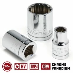 Powerbuilt 1/2 Inch Drive x 7/8 Inch 12 Point Shallow Socket - 642005 -Powerbuilt Tools Store Online 1 220dr.20socket 12pt 03 4