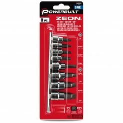 Powerbuilt 8 Piece Zeon SAE Hex Bit Socket Set for Damaged Bolts - 240093 -Powerbuilt Tools Store Online 240093 pkg20front