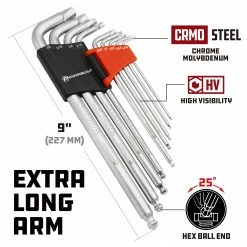 Powerbuilt 9 Piece Zeon SAE Hex Key Wrench Set for Damaged Fasteners - 240096 -Powerbuilt Tools Store Online 240096 03