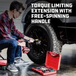 Powerbuilt 8 Piece Torque-Limiting Extension Bar and Lug Nut Socket Set - 240258 -Powerbuilt Tools Store Online 240258 05