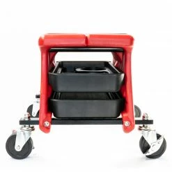 Powerbuilt Heavy Duty Compact Rolling Seat with Storage Trays - 240283 -Powerbuilt Tools Store Online 240283 side