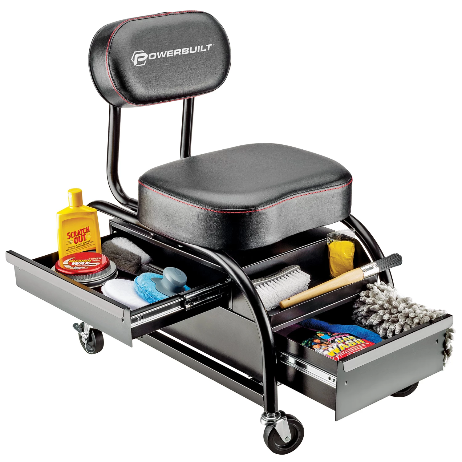 Powerbuilt Professional Detailer Roller Seat - 240299 4 Powerbuilt Professional Detailer Roller Seat - 240299 - Image 4