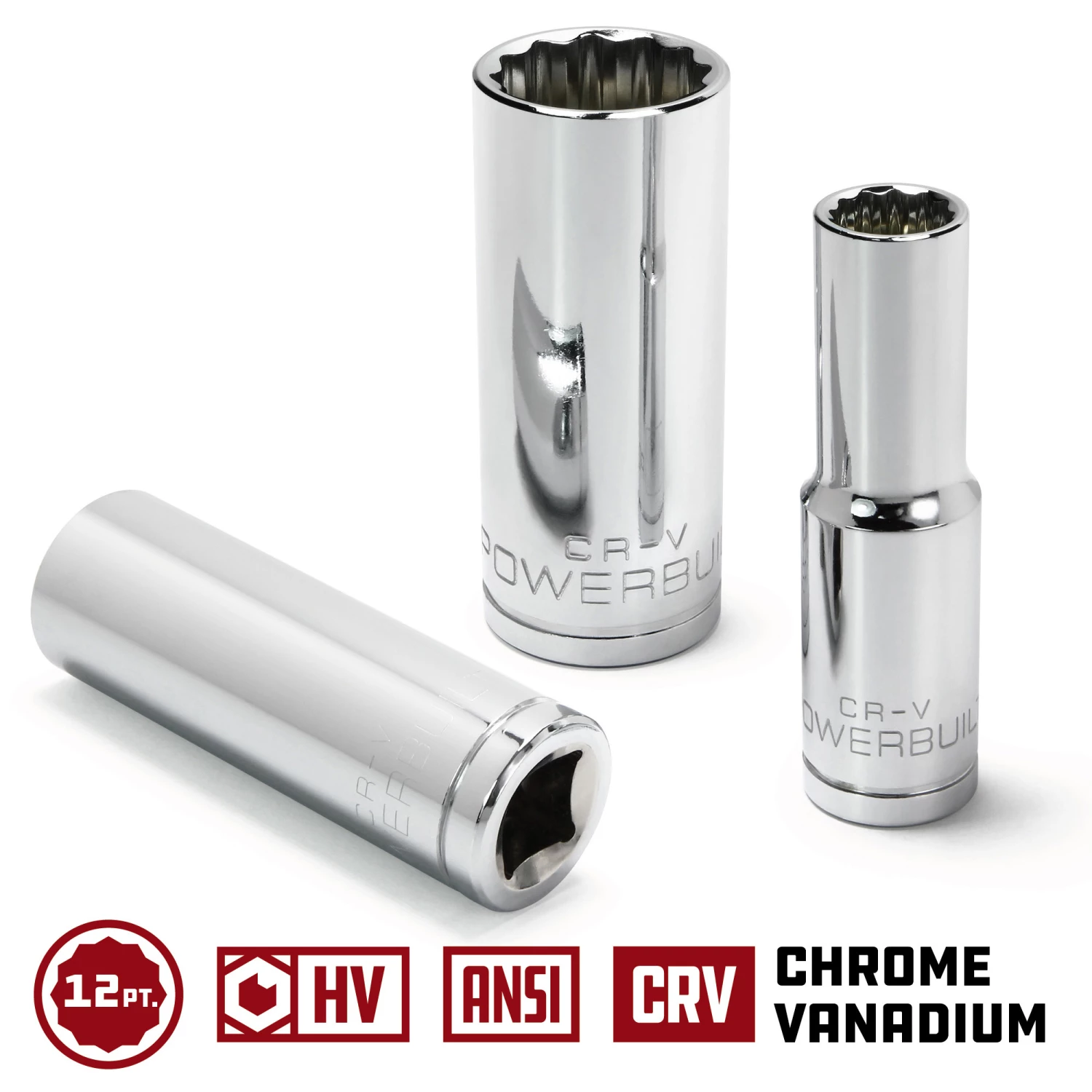 Powerbuilt 3/8 in. Drive x 3/4 in. 12 Point SAE Deep Socket - 940050 2 Powerbuilt 3/8 in. Drive x 3/4 in. 12 Point SAE Deep Socket - 940050 - Image 2