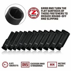 Powerbuilt 3/8 in. Drive x 17 mm 6 Point Deep Well Impact Socket - 647267 8 Powerbuilt 3/8 in. Drive x 17 mm 6 Point Deep Well Impact Socket - 647267 -Powerbuilt Tools Store Online 3 8in20deep20impact20socket mm 4