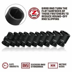 Powerbuilt 3/8 in. Drive x 13 mm 6 Point Impact Socket 13mm - 647252 8 Powerbuilt 3/8 in. Drive x 13 mm 6 Point Impact Socket 13mm - 647252 -Powerbuilt Tools Store Online 3 8in20standard20impact20socket mm 5