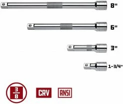 Powerbuilt 3/8" Dr.4 Piece Extension Bar Set 1-3/4", 3", 6", 8" bars - 640844 -Powerbuilt Tools Store Online 61Ka9iCjKNL. AC SL1500