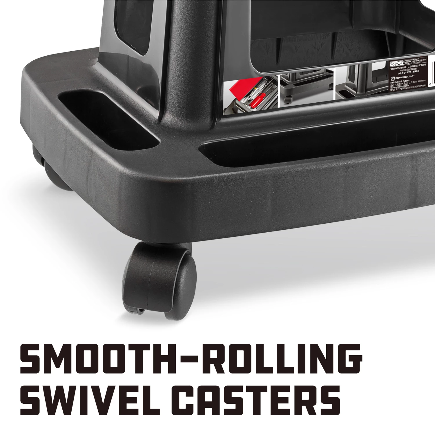 Powerbuilt Sturdy Heavy Duty Injection Rolling Storage Tray Work Seat - 620526 4 Powerbuilt Sturdy Heavy Duty Injection Rolling Storage Tray Work Seat - 620526 - Image 4