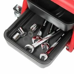 Powerbuilt Heavy Duty Compact Rolling Seat with Storage Trays - 240283 -Powerbuilt Tools Store Online 620580 05