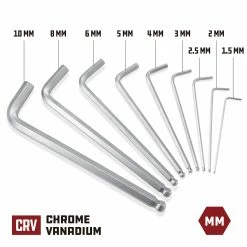 Powerbuilt 9 Piece Metric Long Arm Hex Key Wrench Set - 640082 8 Powerbuilt 9 Piece Metric Long Arm Hex Key Wrench Set - 640082 -Powerbuilt Tools Store Online 640082 02