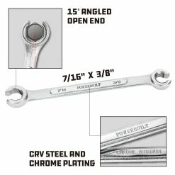Powerbuilt 3/8 x 7/16 Inch SAE Flare Nut Wrench - 640085 6 Powerbuilt 3/8 x 7/16 Inch SAE Flare Nut Wrench - 640085 -Powerbuilt Tools Store Online 640085 02