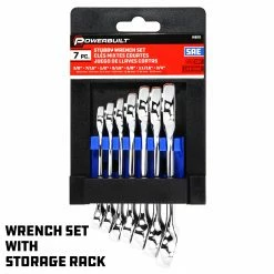 Powerbuilt 7 Piece SAE Stubby Combination Wrench Set - 640203 -Powerbuilt Tools Store Online 640203 07