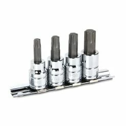 Powerbuilt 4 Pc. Torx Bit Socket Set, Star Bits, 3/8" Drive - 640316
