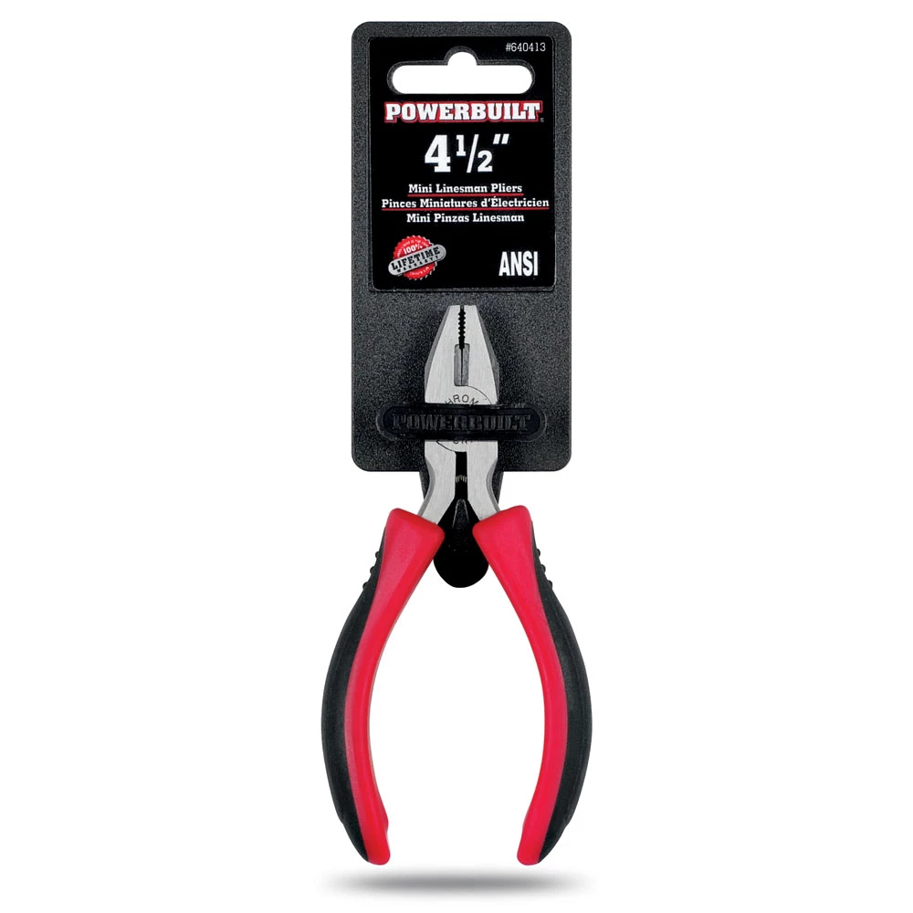 Powerbuilt 4-1/2 Inch Mini Linesman Pliers - 640413 6 Powerbuilt 4-1/2 Inch Mini Linesman Pliers - 640413 - Image 6