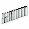 Powerbuilt 10 Piece 1/4 Inch Drive SAE 6 Point Deep Socket Set - 640499