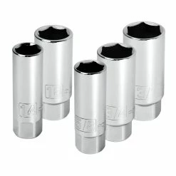 Powerbuilt 5 Piece 3/8 Inch Drive Spark Plug Socket Set - 640855