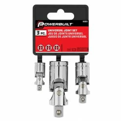 Powerbuilt 3 Pc. Universal Joint Set, 1/4 in., 3/8 in., and 1/2 in. Drive -Powerbuilt Tools Store Online 640858 05