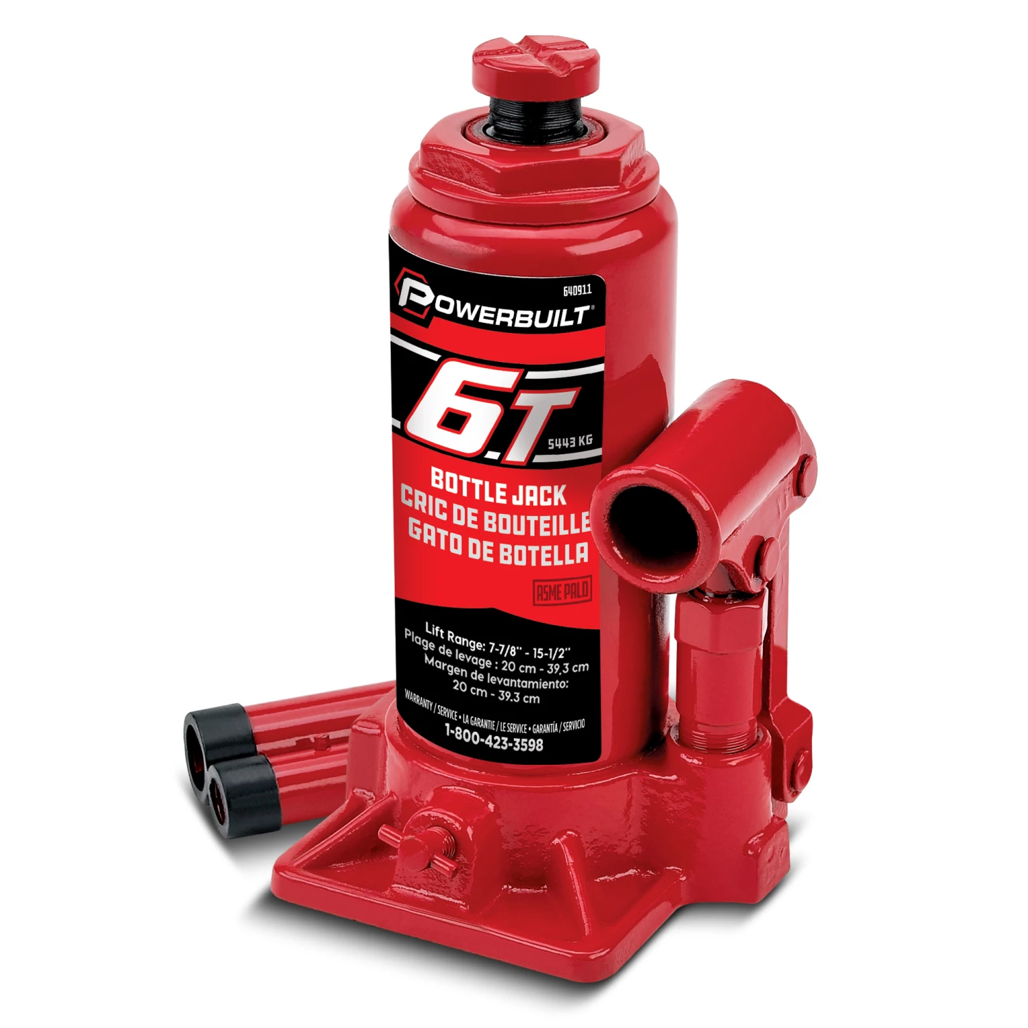 Powerbuilt 6 Ton Bottle Jack - 640911 1 Powerbuilt 6 Ton Bottle Jack - 640911
