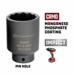 Powerbuilt 8 Pc. 1/2 in. Drive 12 Point Metric Axle Nut Socket Set - 647752 -Powerbuilt Tools Store Online 641442 39mm 3