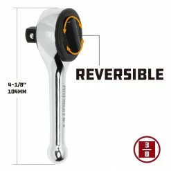 Powerbuilt 3/8 Inch Drive 42 Tooth Stubby Spin Disc Ratchet - 641514 -Powerbuilt Tools Store Online 641514 02