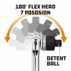 Powerbuilt 1/2 Inch Drive 24 Inch Ratcheting Flex Handle - 641700 -Powerbuilt Tools Store Online 641700 03