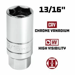 Powerbuilt 2 Pc. 3/8 in. Drive Magnetic Spark Plug Socket, 5/8-in. and 13/16-in. 7 Powerbuilt 2 Pc. 3/8 in. Drive Magnetic Spark Plug Socket, 5/8-in. and 13/16-in. -Powerbuilt Tools Store Online 641870 13 1620 1