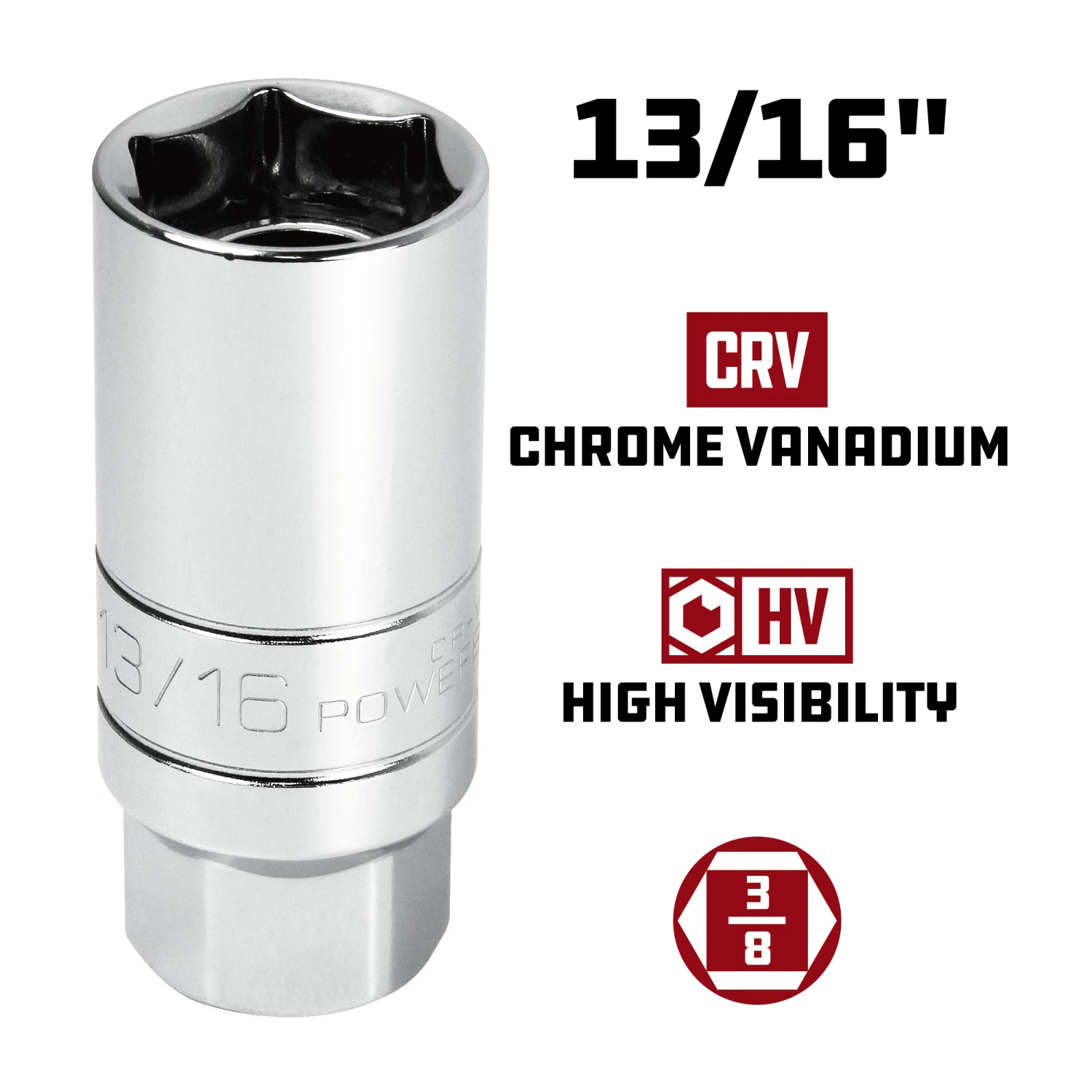 Powerbuilt 2 Pc. 3/8 in. Drive Magnetic Spark Plug Socket, 5/8-in. and 13/16-in. 2 Powerbuilt 2 Pc. 3/8 in. Drive Magnetic Spark Plug Socket, 5/8-in. and 13/16-in. - Image 2