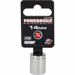 Powerbuilt 1/4 Inch Drive x 14 MM 6 Point Shallow Socket - 641896 -Powerbuilt Tools Store Online 641896v1