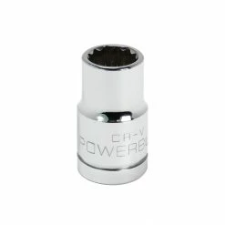 Powerbuilt 1/2 Inch Drive x 1/2 Inch 12 Point Shallow Socket - 642000