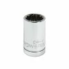 Powerbuilt 1/2 Inch Drive x 15 MM 12 Point Shallow Socket - 642013