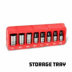 Powerbuilt 8 Piece 1/4 Inch Drive Universal Socket Set with Tray - 642053 -Powerbuilt Tools Store Online 642053 02