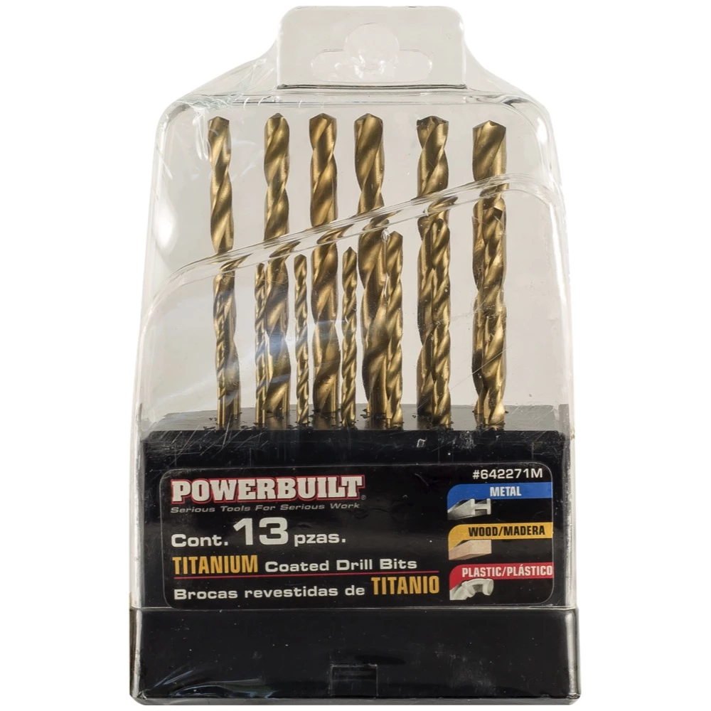 Powerbuilt 13Pc Titanium Drill Bit Set - 642271M 2 Powerbuilt 13Pc Titanium Drill Bit Set - 642271M - Image 2