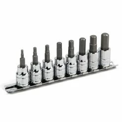 Powerbuilt 8 Piece 3/8 Inch Drive Metric Hex Bit Socket Set - 642405