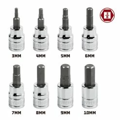 Powerbuilt 8 Piece 3/8 Inch Drive Metric Hex Bit Socket Set - 642405 -Powerbuilt Tools Store Online 642405 02