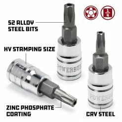 Powerbuilt 4 Pc. 5-Lobe Tamperproof Star Plus Bit Socket Set, Torx Plus 5-Point 9 Powerbuilt 4 Pc. 5-Lobe Tamperproof Star Plus Bit Socket Set, Torx Plus 5-Point -Powerbuilt Tools Store Online 642426 04