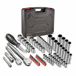 Powerbuilt 80 Pc.1/4 in. & 3/8 in. Dr. SAE & Metric Mechanics Tool Set - 642452