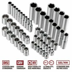 Powerbuilt 80 Pc.1/4 in. & 3/8 in. Dr. SAE & Metric Mechanics Tool Set - 642452 -Powerbuilt Tools Store Online 642452 80pc 04