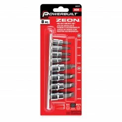Powerbuilt 8 Piece Zeon Metric Hex Bit Socket Set for Damaged Bolts - 240094 -Powerbuilt Tools Store Online 64257520pkg20pic