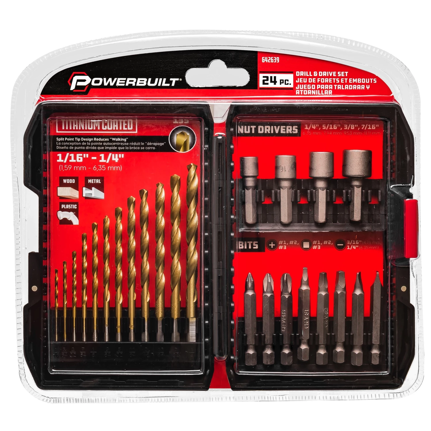 Powerbuilt 24 Pc Titanium Drill/Drive Set - 642639 1 Powerbuilt 24 Pc Titanium Drill/Drive Set - 642639