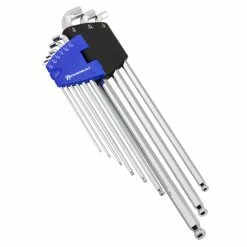 Powerbuilt 9 Piece SAE Stubby Long Arm Ball End Hex Key Wrench Set - 240099