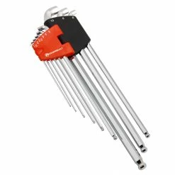 Powerbuilt 9 Piece Metric Stubby Long Arm Ball End Hex Key Wrench Set - 240100