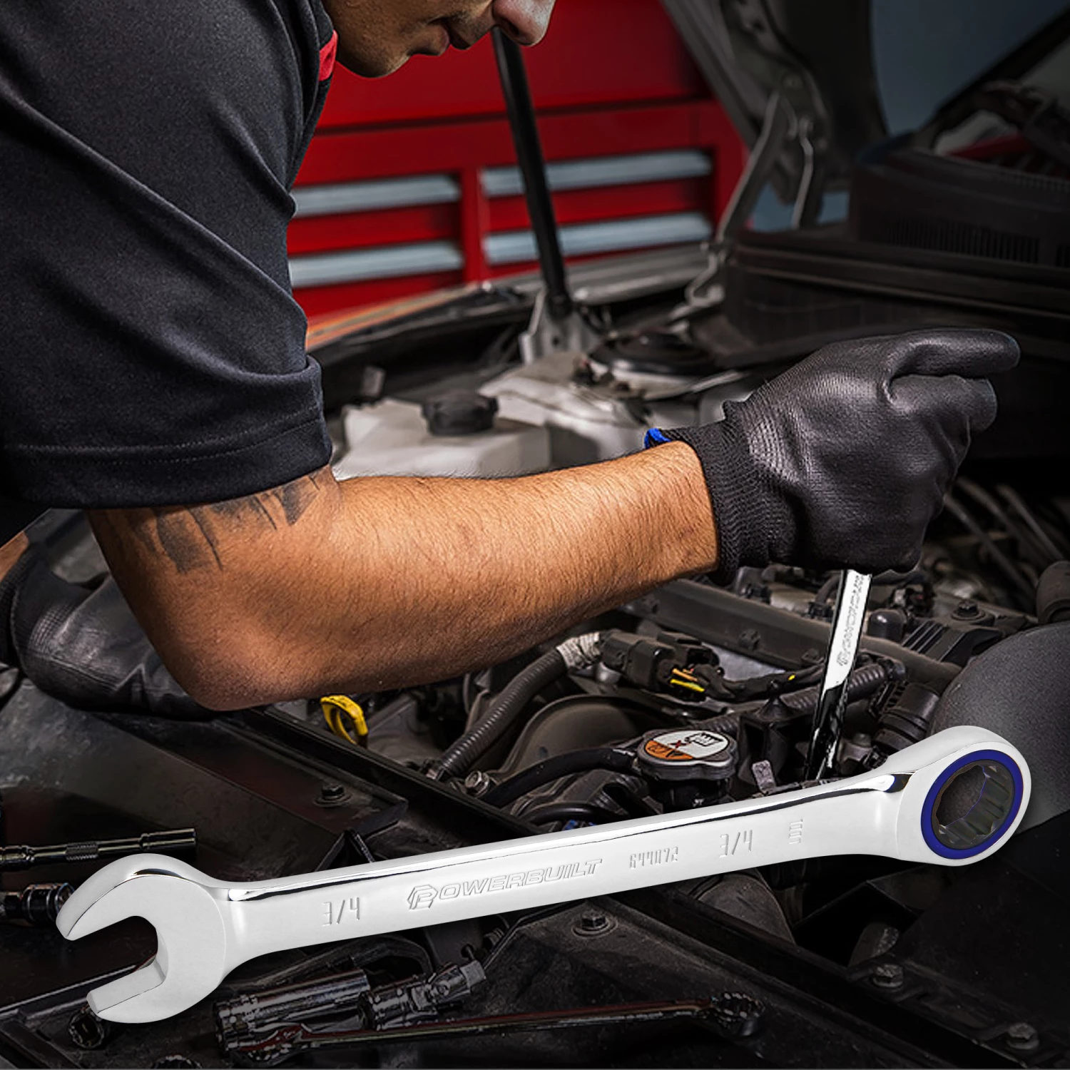 Powerbuilt 7 Piece SAE 100 Tooth Ratcheting Wrench Set - 642761 4 Powerbuilt 7 Piece SAE 100 Tooth Ratcheting Wrench Set - 642761 - Image 4