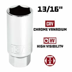 Powerbuilt 5 Piece 3/8 Inch Drive Spark Plug Socket Set - 640855 -Powerbuilt Tools Store Online 643001 13 1620 1