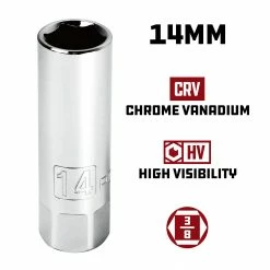 Powerbuilt 5 Piece 3/8 Inch Drive Spark Plug Socket Set - 640855 -Powerbuilt Tools Store Online 643007 14mm 1