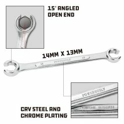 Powerbuilt 13 x 14 MM Metric Flare Nut Wrench - 644038 5 Powerbuilt 13 x 14 MM Metric Flare Nut Wrench - 644038 -Powerbuilt Tools Store Online 644038 02