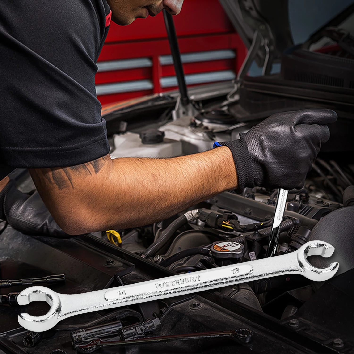 Powerbuilt 13 x 14 MM Metric Flare Nut Wrench - 644038 3 Powerbuilt 13 x 14 MM Metric Flare Nut Wrench - 644038 - Image 3