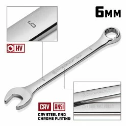 Powerbuilt 6 MM Fully Polished Metric Combination Wrench - 644110 -Powerbuilt Tools Store Online 644110 206mm 02