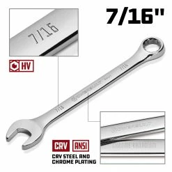 Powerbuilt 7/16 Inch Fully Polished SAE Combination Wrench - 644143 -Powerbuilt Tools Store Online 644143 7 1620 02