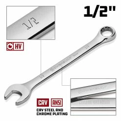 Powerbuilt 1/2 Inch Fully Polished SAE Combination Wrench - 644144 -Powerbuilt Tools Store Online 644144 1 220 02